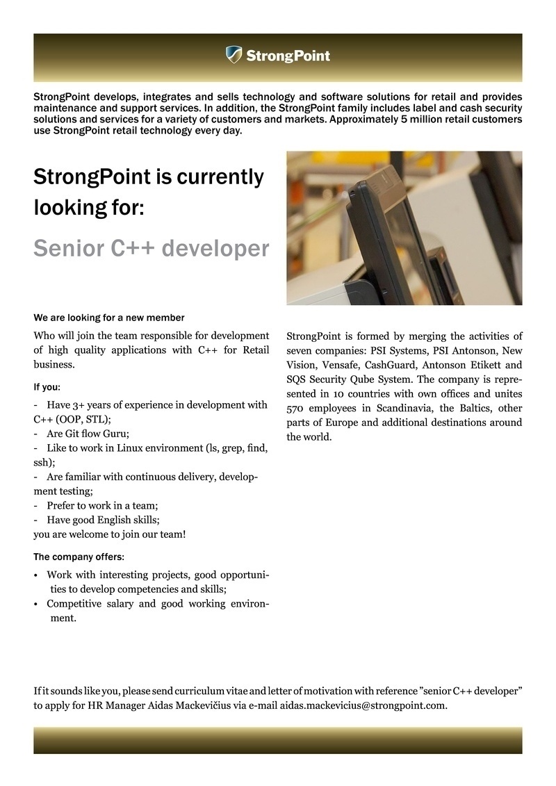 StrongPoint, UAB Senior c++developer
