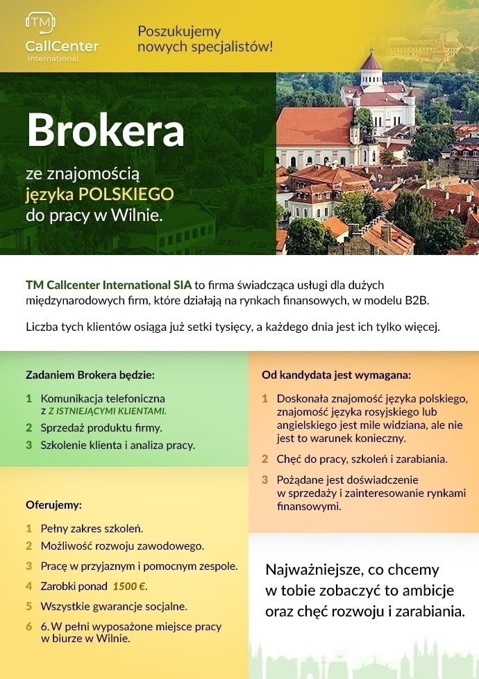 TM CallCenter International, SIA BROKER-ANALITYK (POLSKI) \ BROKERS (POLISH) 