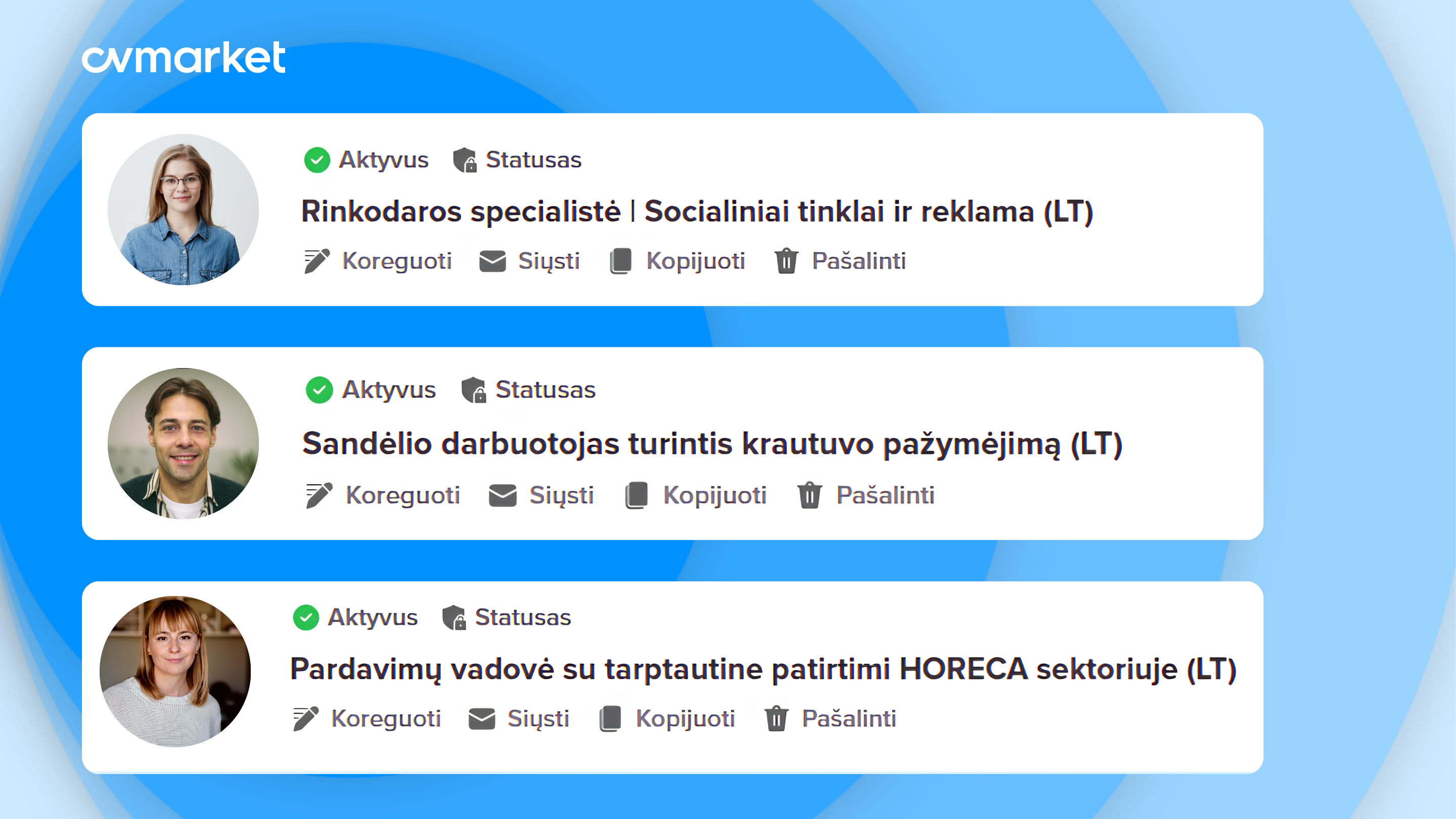 Geri CV pavadinimai Geri CV pavadinimai
