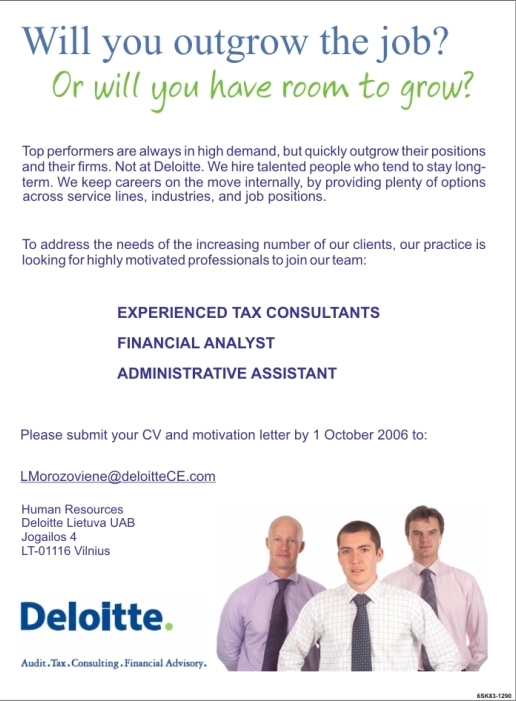 CV Market client Experienced tax consultants, financial analyst, administrative assistant