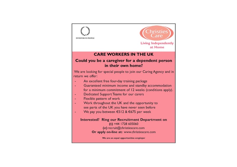 CV Market client Care Workers for the UK