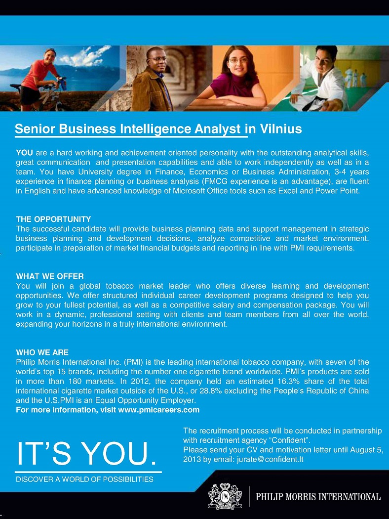 CVMarket.lt klientas Senior business intelligence analyst