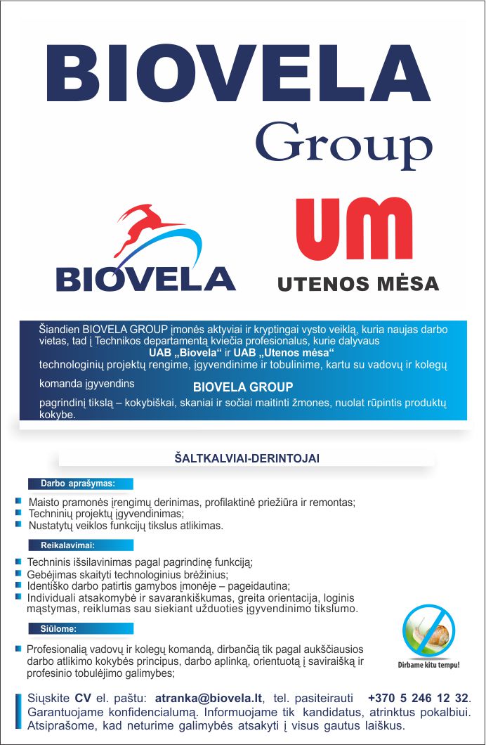 Biovela Group, UAB Šaltkalviai-derintojai