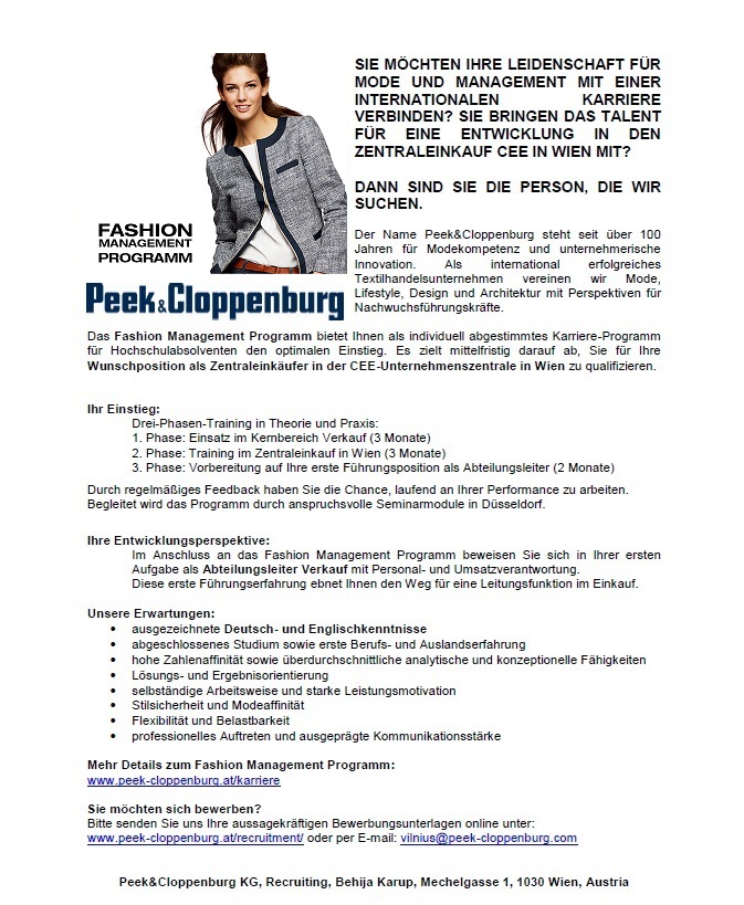 Peek & Cloppenburg Fashion Management Program