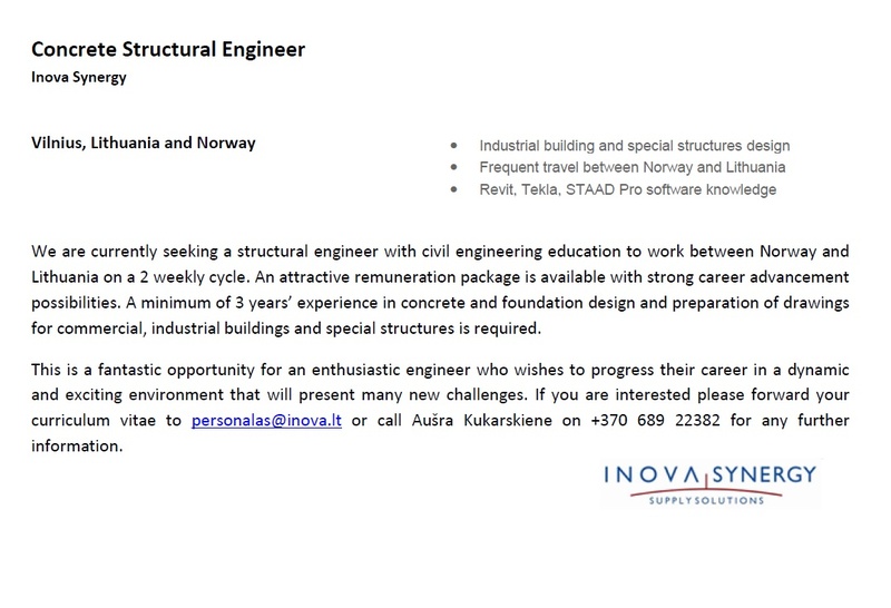 INOVA SYNERGY, UAB Concrete Structural Engineer