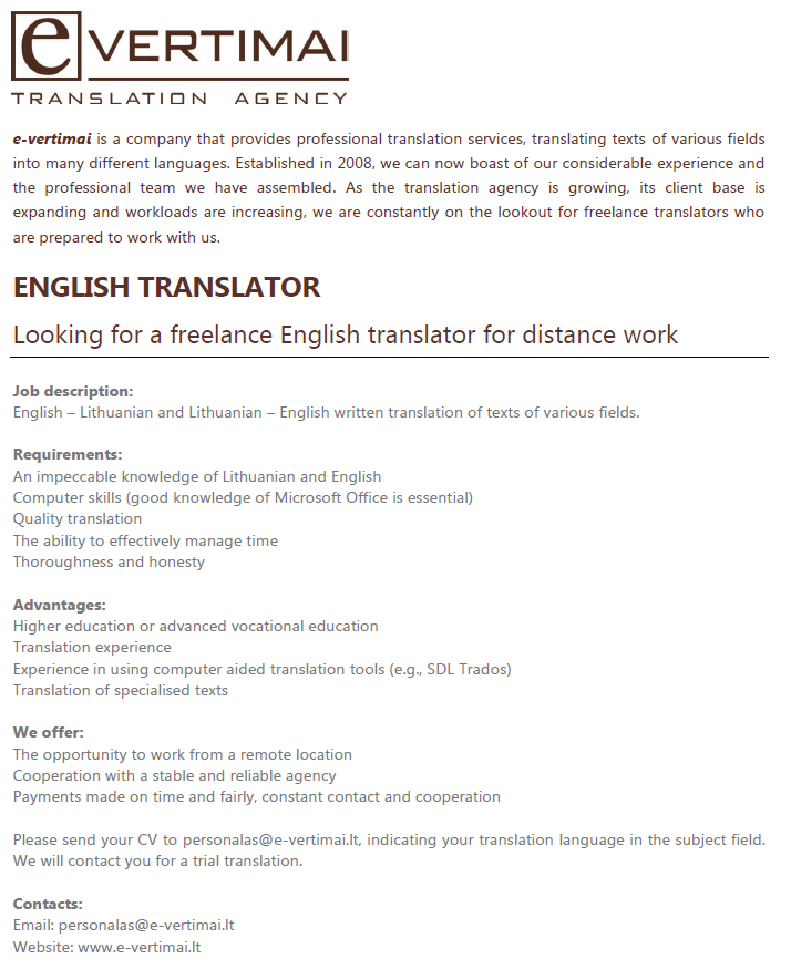 HESI GROUP, UAB Translator | English translator