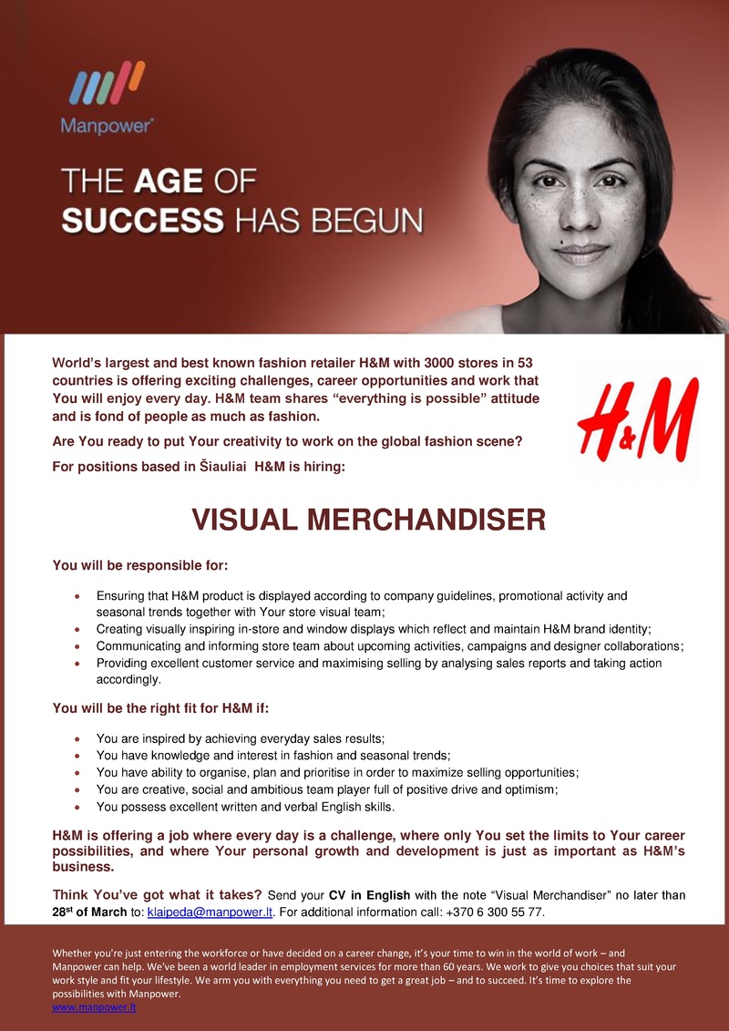 CV Market client Visual Merchandiser in Siauliai