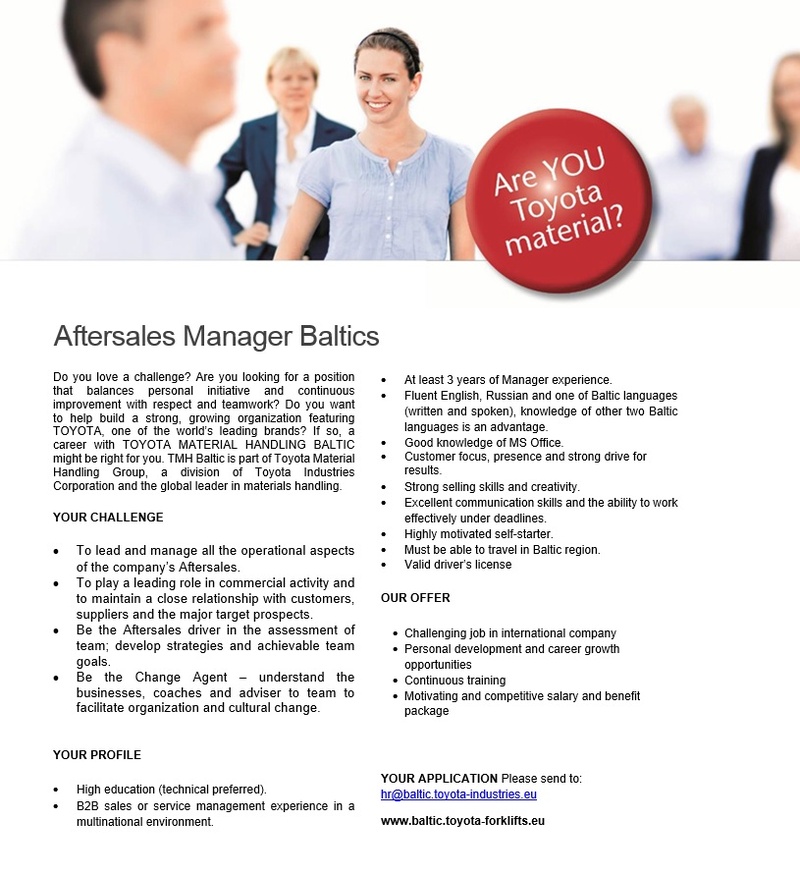 CV Market client Aftersales Manager Baltics