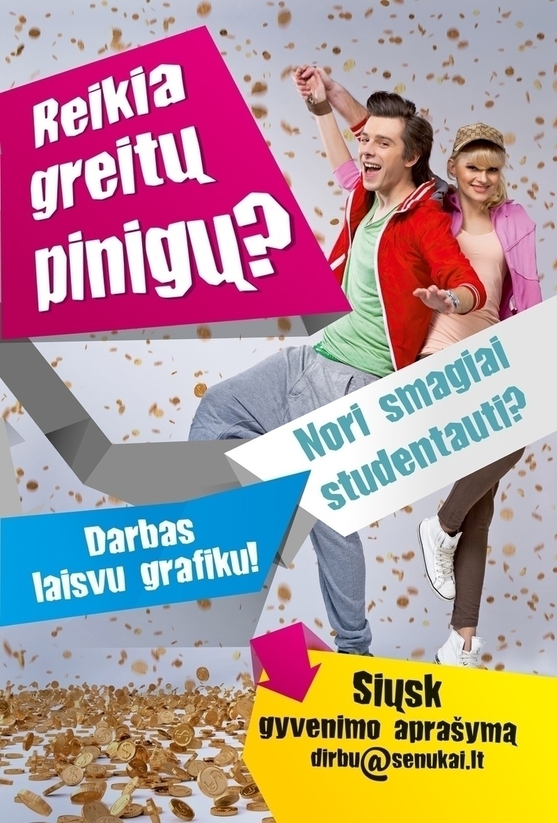 Senukų prekybos centras, UAB Darbas studentams Šiauliuose!