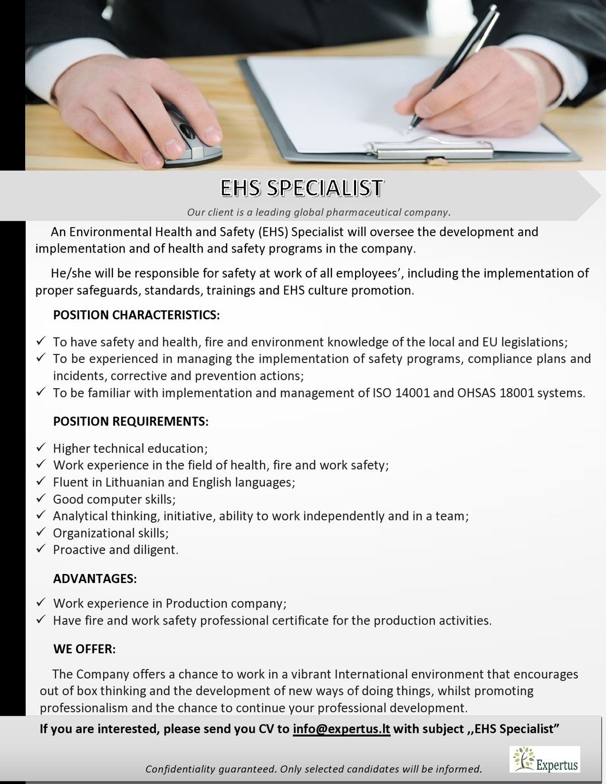 Expertus LT, UAB EHS Specialist