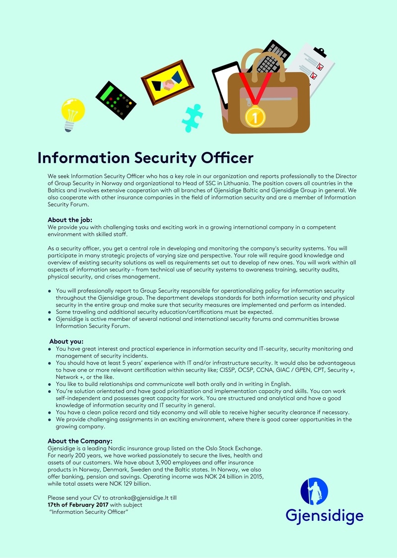Gjensidige, ADB Information Security Officer