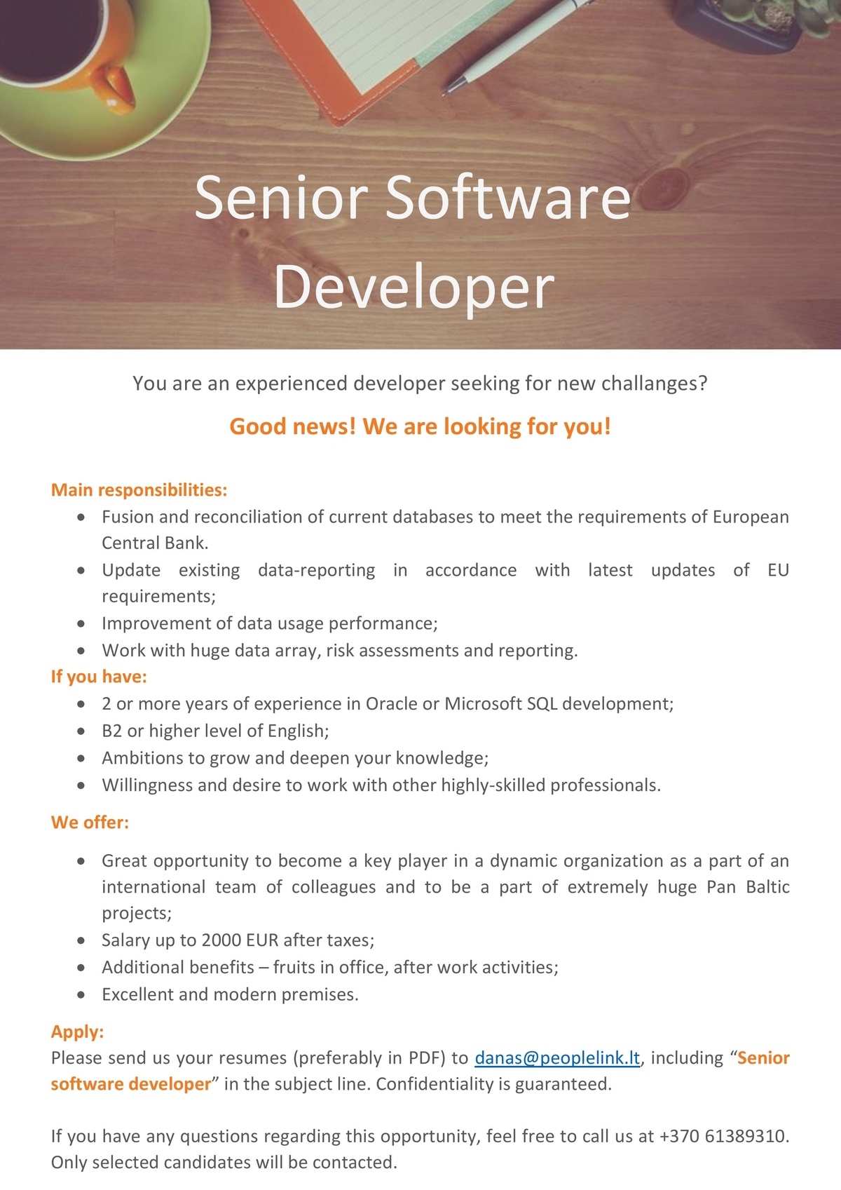 People Link, UAB Senior Software Developer
