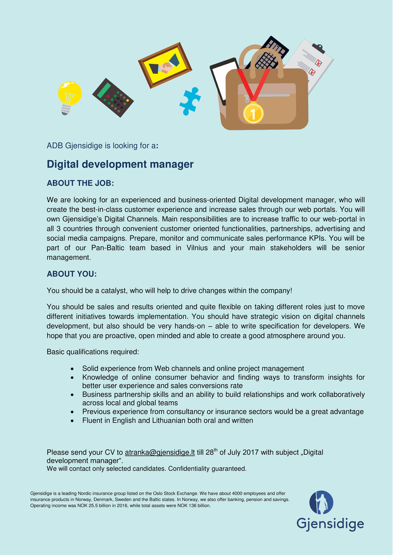 Gjensidige, ADB Digital Development Manager