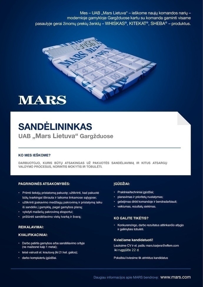 Mars Lietuva, UAB Sandėlininkas Gargžduose