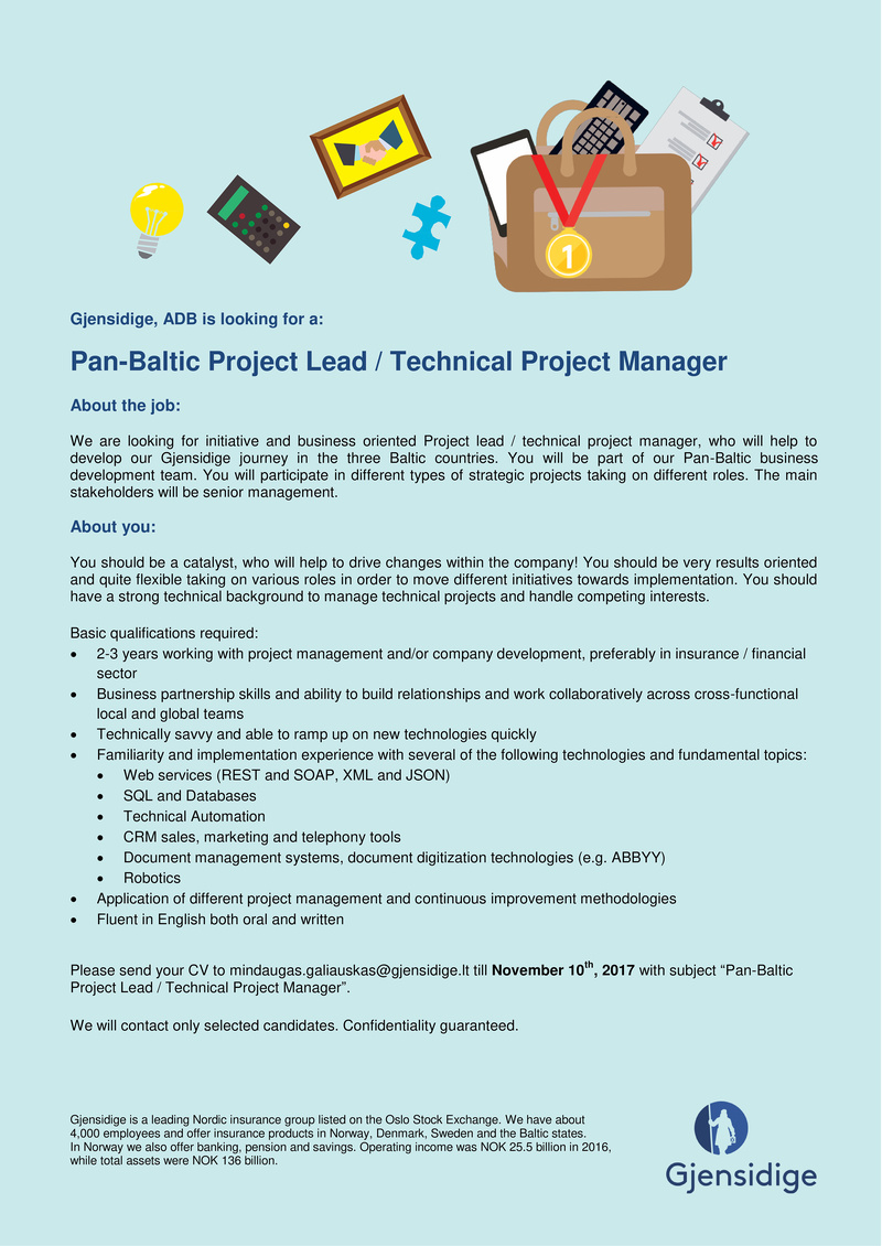 CVMarket.lt klientas Pan-Baltic Project Lead / Technical Project Manager 