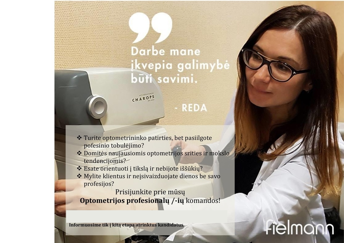 Baltoptik, UAB (FIELMANN optikos salonai) Optometrininkas (-ė) Šiauliuose