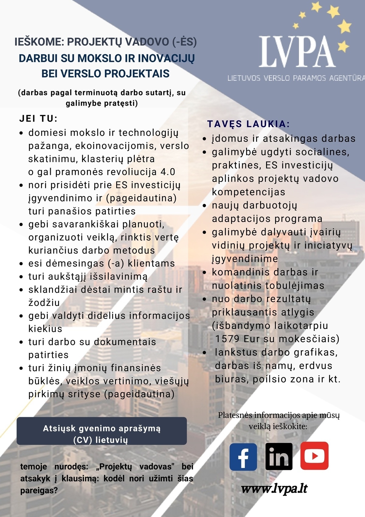 Lietuvos verslo paramos agentūra, VšĮ Projektų vadovai (ES investicijų projektai)