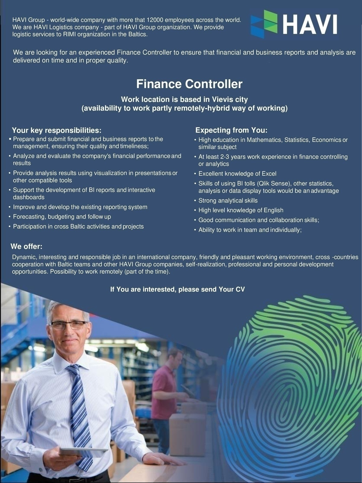 HAVI Logistics, UAB Finance Controller/ finansų analitikas