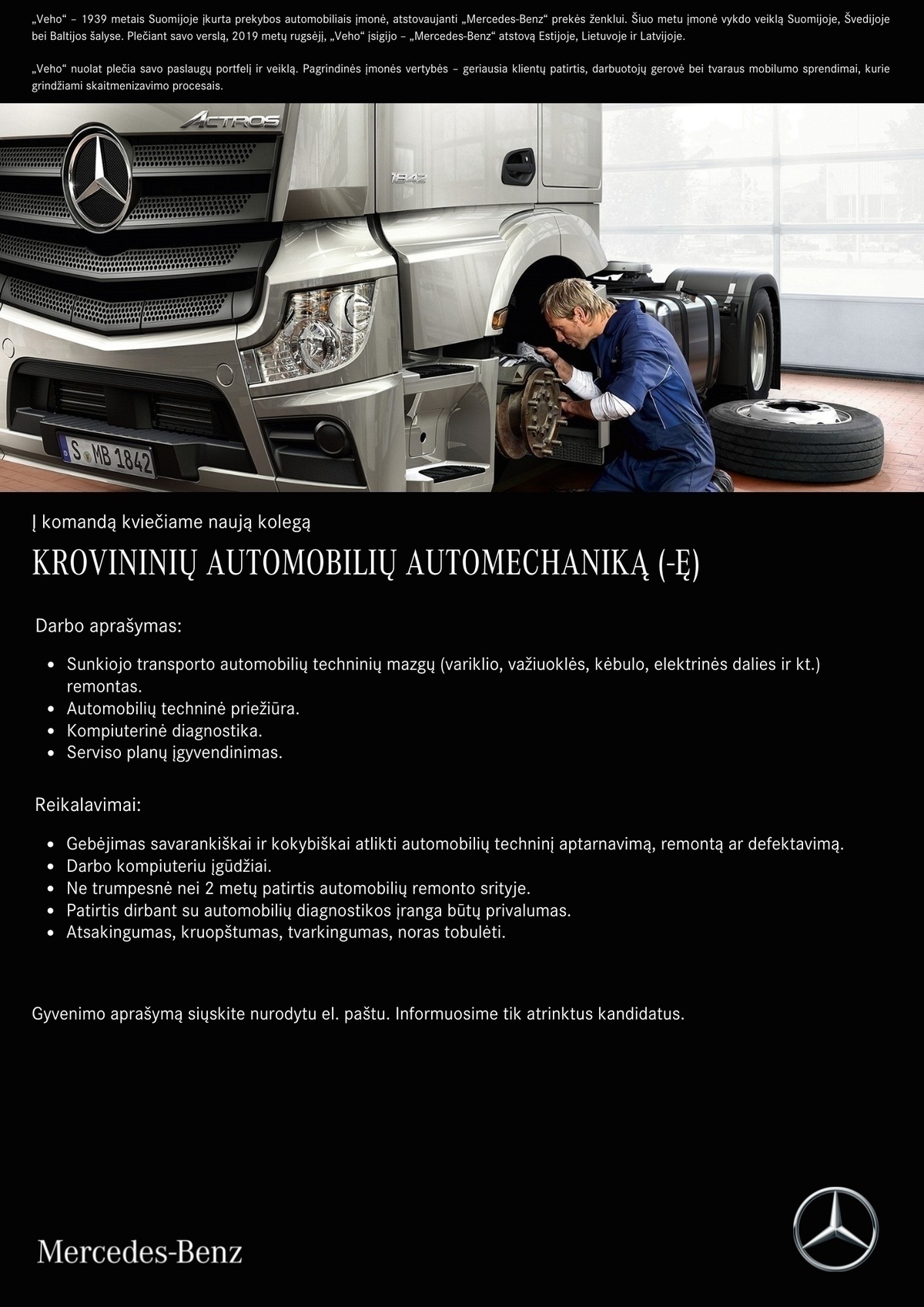 Veho Lietuva, UAB Krovininių automobilių automechanikas