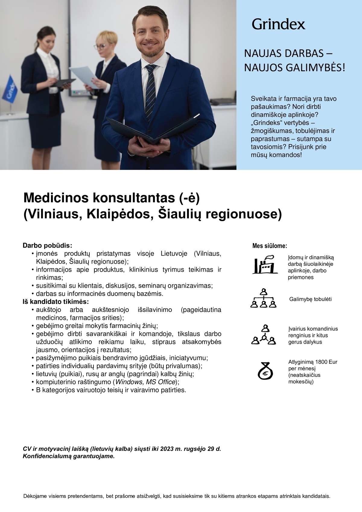 AB GRINDEKS filialas Medicinos konsultantas (-ė)