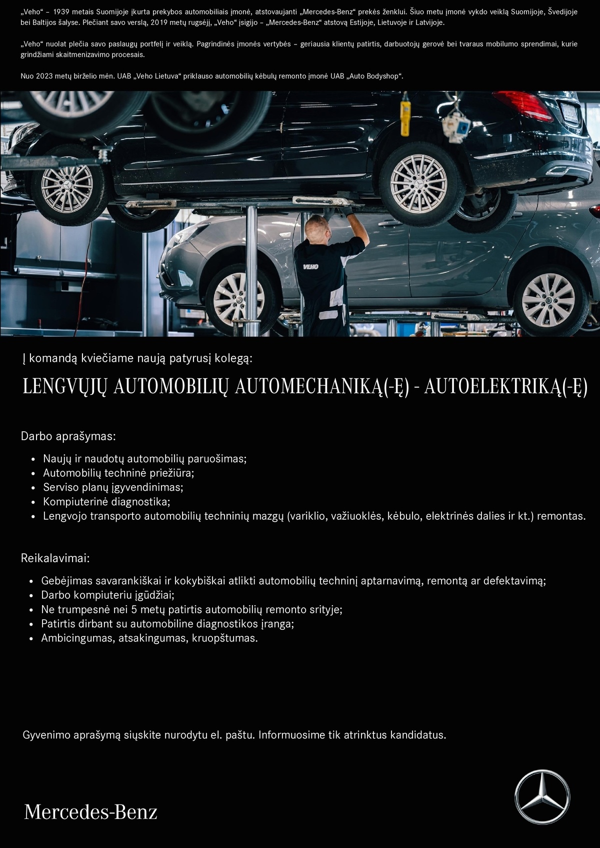 Veho Lietuva, UAB Lengvųjų automobilių automechanikas - autoelektrikas