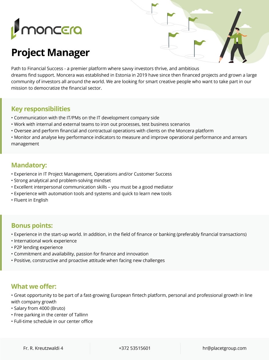 Moncera OÜ Project Manager
