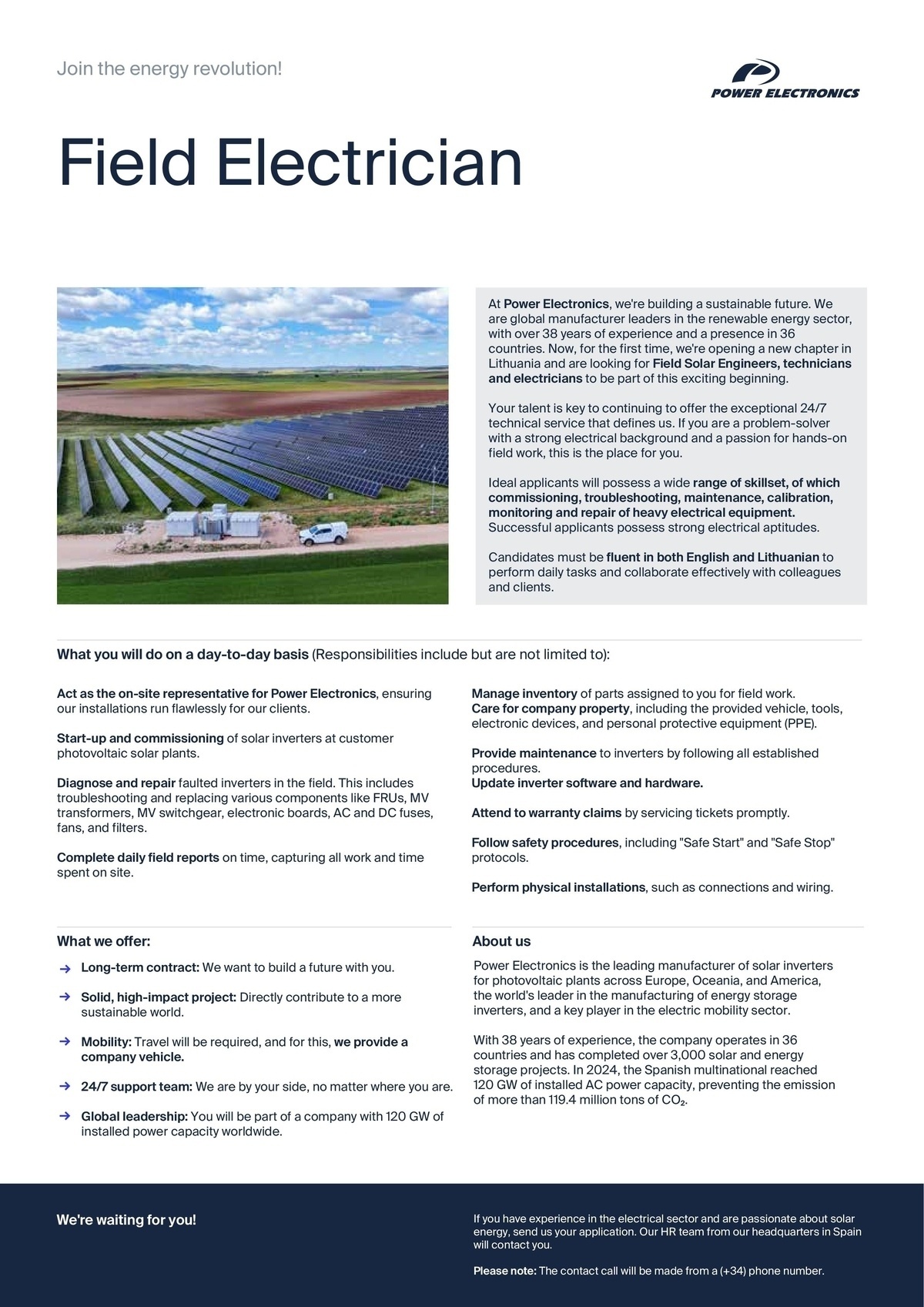 POWER ELECTRONICS Field Electrician