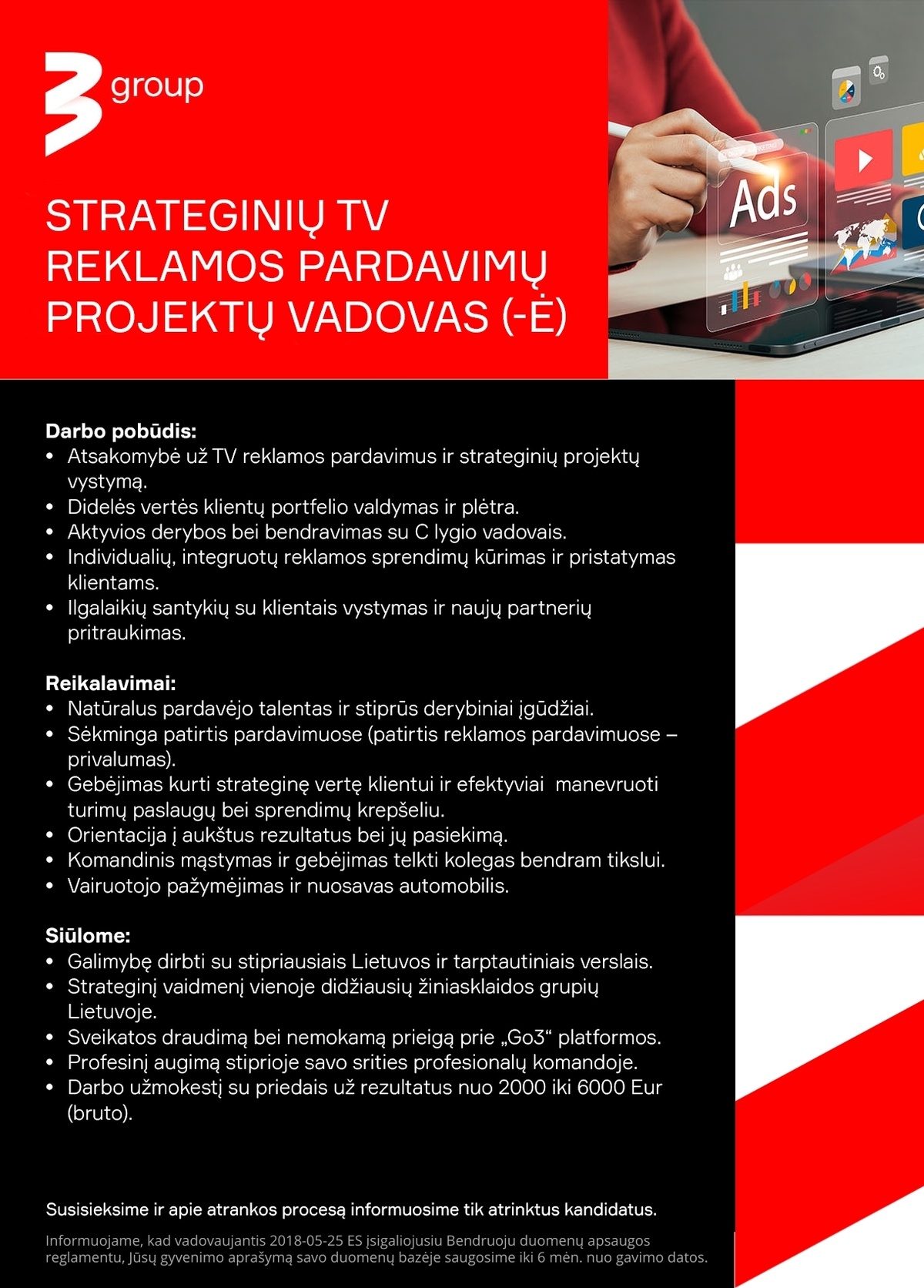 All Media Lithuania, UAB Pardavimo projektų vadovas