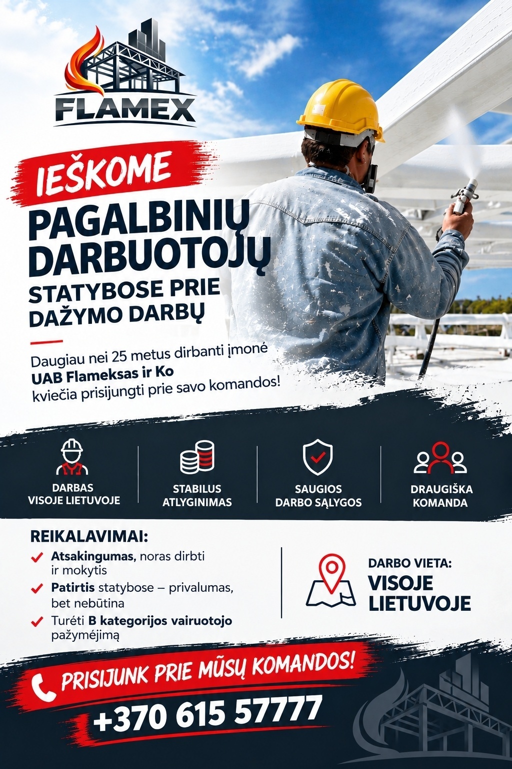 Flameksas ir Ko, UAB Pagalbinis darbuotojas prie dažymo darbų