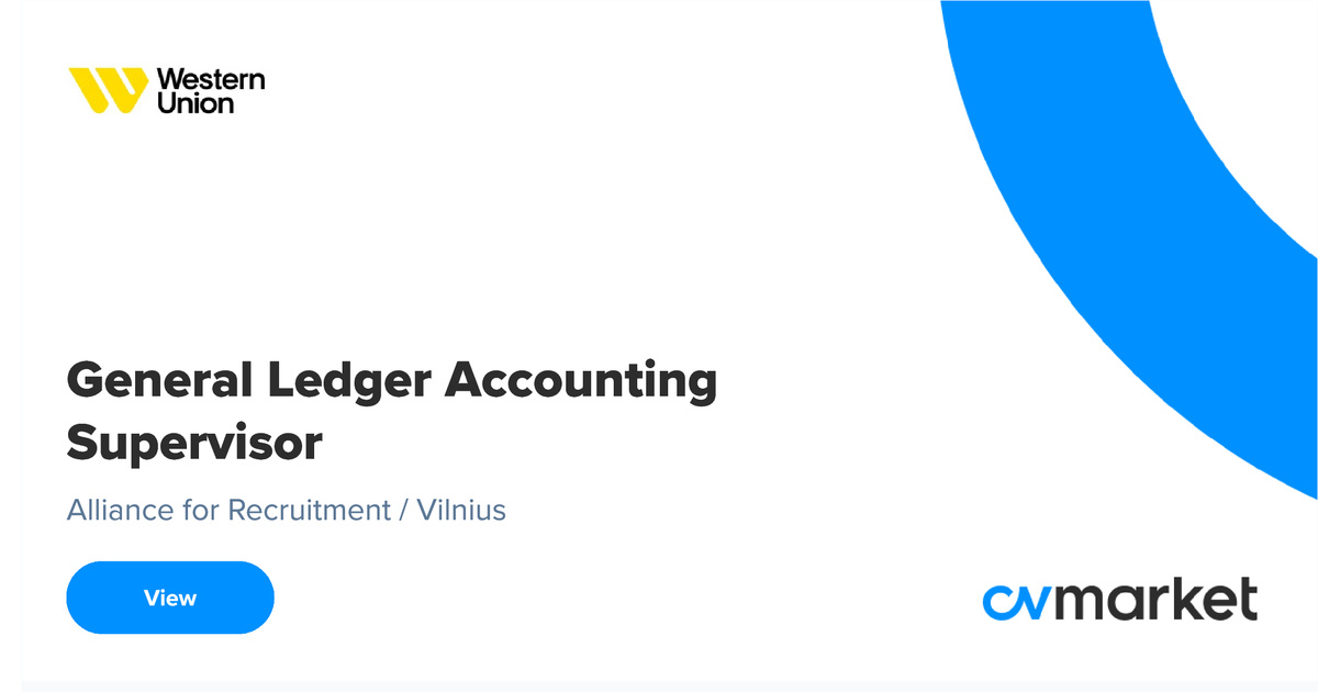 Lt Ledger General Ledger Accounting Supervisor, 2025-10-09